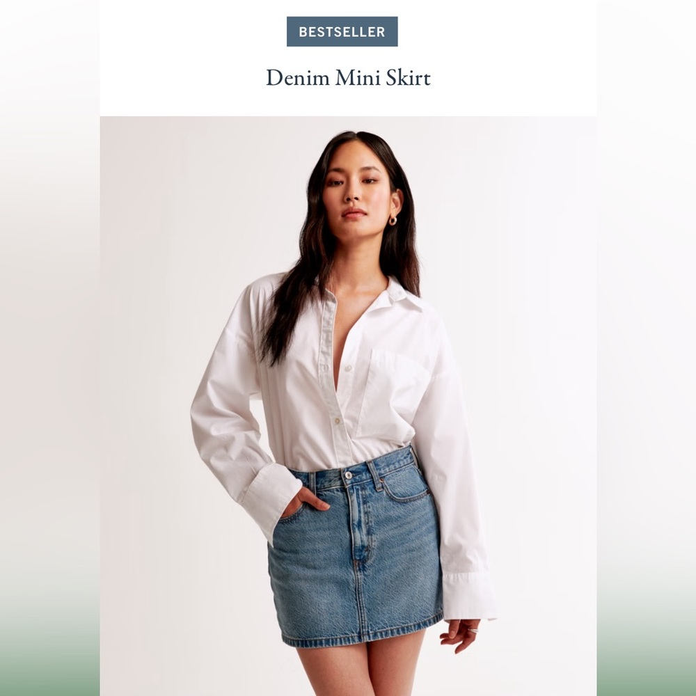 Abercrombie and Fitch Blue Denim Mini Skirt Casual Pencil